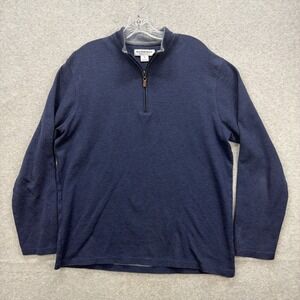 Mizzen + Main 1/4‎ Zip Pullover Sweater Mens XL Blue Performance Golf Sweatshirt